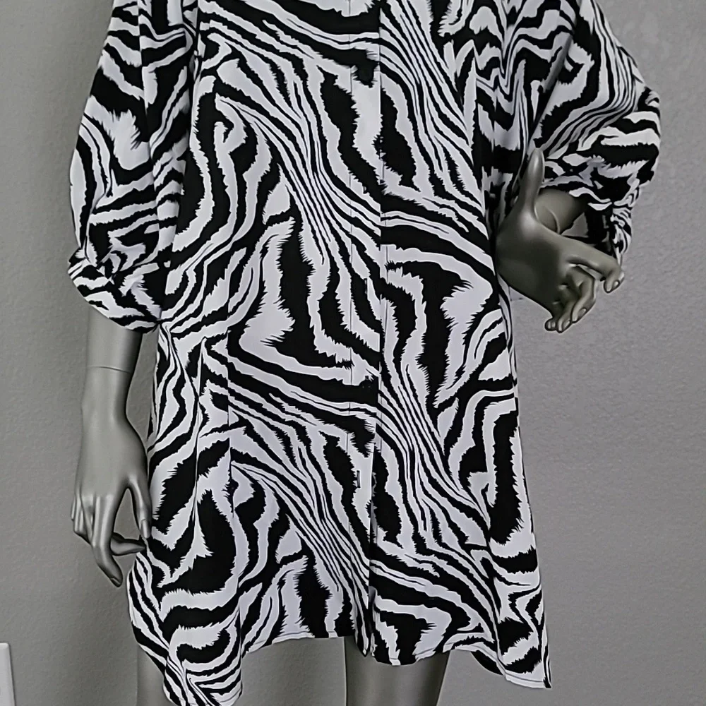 💫Black & WhiteTop Tunic Camellia By Affection Christina Zebra Print💫 - Picture 6 of 16